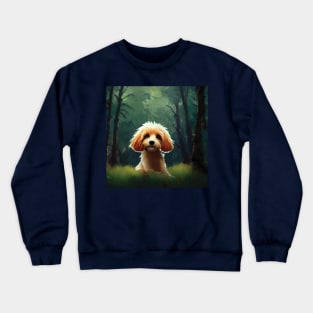 Cocker Spaniel puppy dog in the woods Crewneck Sweatshirt